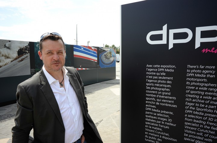 Arnaud Letrésor, codirecteur de l'agence de presse DPPI Media place André Malraux à Narbonne lors du Festival Sportfolio 2013 (c) Michel Puech