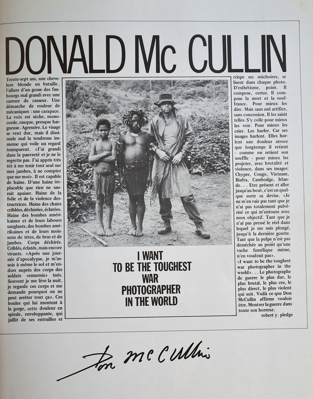 Zoom de 1972 signé par McCullin en 2013 à Visa