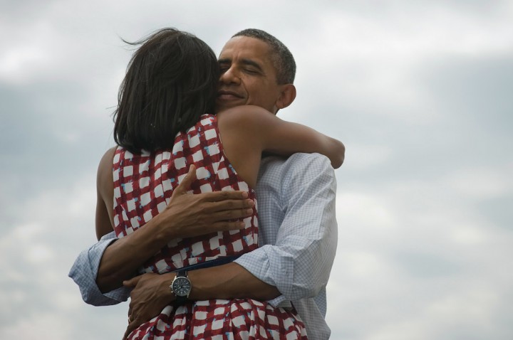 President Barack Obama and First Lady Michelle Obama in Dubuque, IA, 8/15/12.