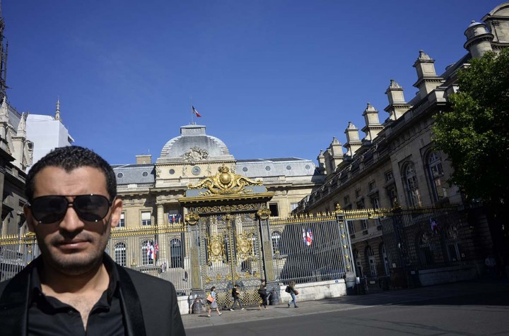 Le réalisateur Amine Boukhris au Palais de Justice (c) Michel Puech