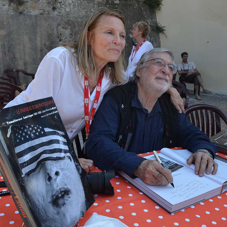 Eliane et Jean-Pierre Laffont à Visa pour l'image 2014 © Geneviève Delalot