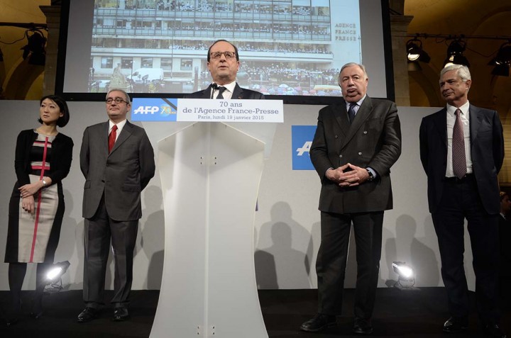 François Hollande au 70ème anniversaire de l'AFP © Geneviève Delalot