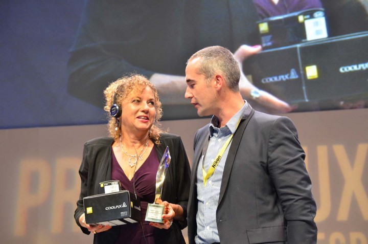 Bayeux (France) 10 octobre 2015 La photographe Heidi Levine de l'agence Sipa press a reçu le Prix Photo Nikon décerné par les professionnels et le Prix Photo AFD décerné par le public