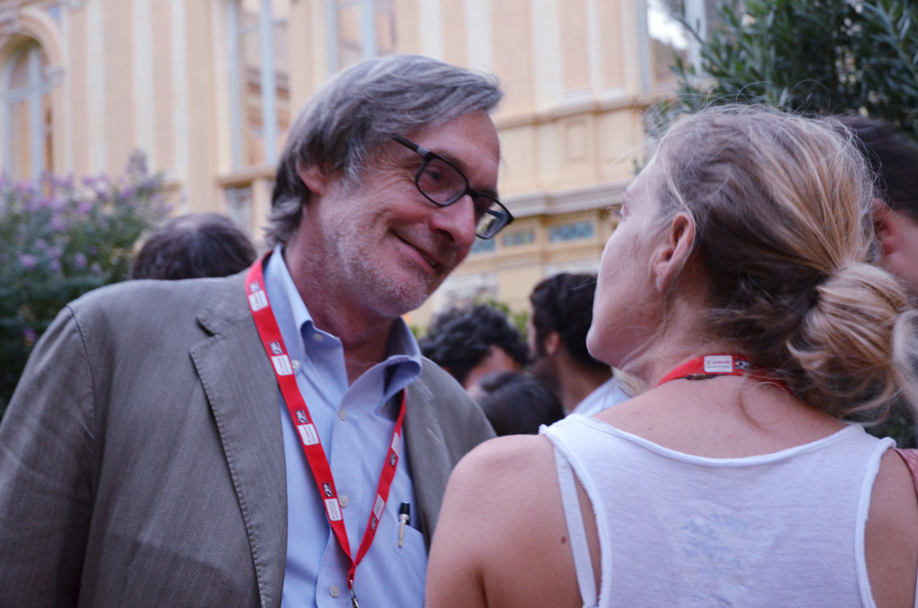 Jean-François Leroy avec Delphine Lelu en 2013 lors de la soirée d'ouverture de Visa à l'Hôtel Pams
