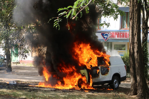 Attaque de drone FPV en plein centre de Kramatorsk le 2 septembre 2026 © Thierry Birrer